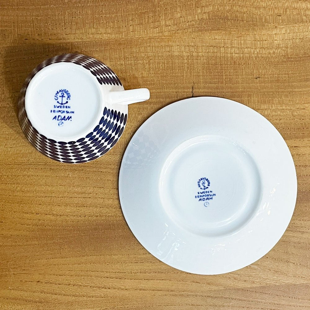 グスタフスベリ GUSTVSBERG アダム ADAM コーヒーカップ＆ソーサー 北欧食器 ビンテージ A ◎