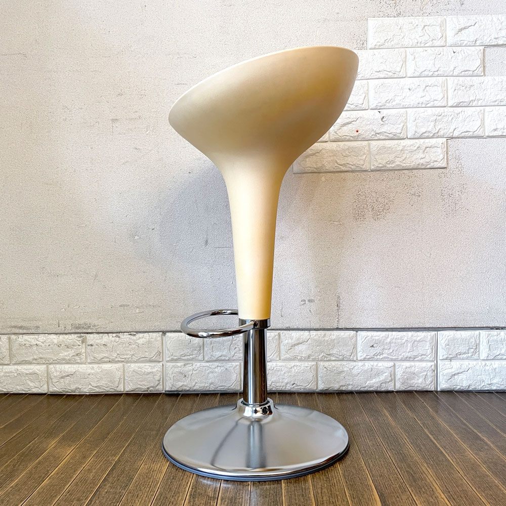 マジス MAGIS ボンボ BOMBO STOOL カウンタースツール ホワイト ABS樹脂 スチール クロムメッキ仕上げ 昇降式 ステファノ・ジョバンノーニ イタリアモダン 定価￥144,100- B ◎