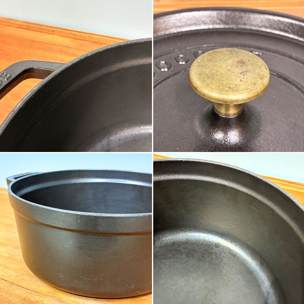 ストウブ STAUB ピコ ココット ラウンド 両手鍋 ブラック 24cm 鋳物 キャセロール ガス オーブン IH対応 フランス ◎