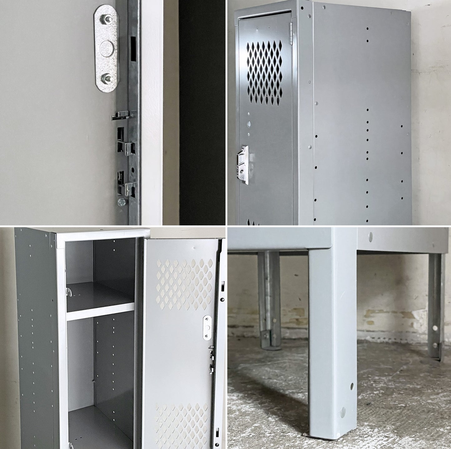 リオン LYON 2段スチールロッカー 2-TIER LOCKER ダイヤカット RECESSED HANDLE ダヴグレー dove gray インダストリアル P.F.S取扱 ■