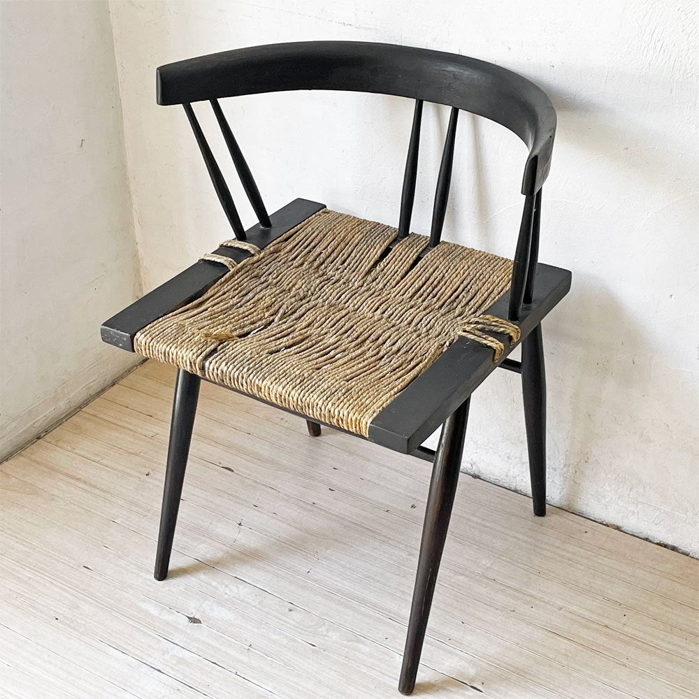 ジョージ・ナカシマ George Nakashima グラスシートチェア GRASS SEATED CHAIR ローズウッド材（シッソ）インド NID 60`s ビンテージ ★