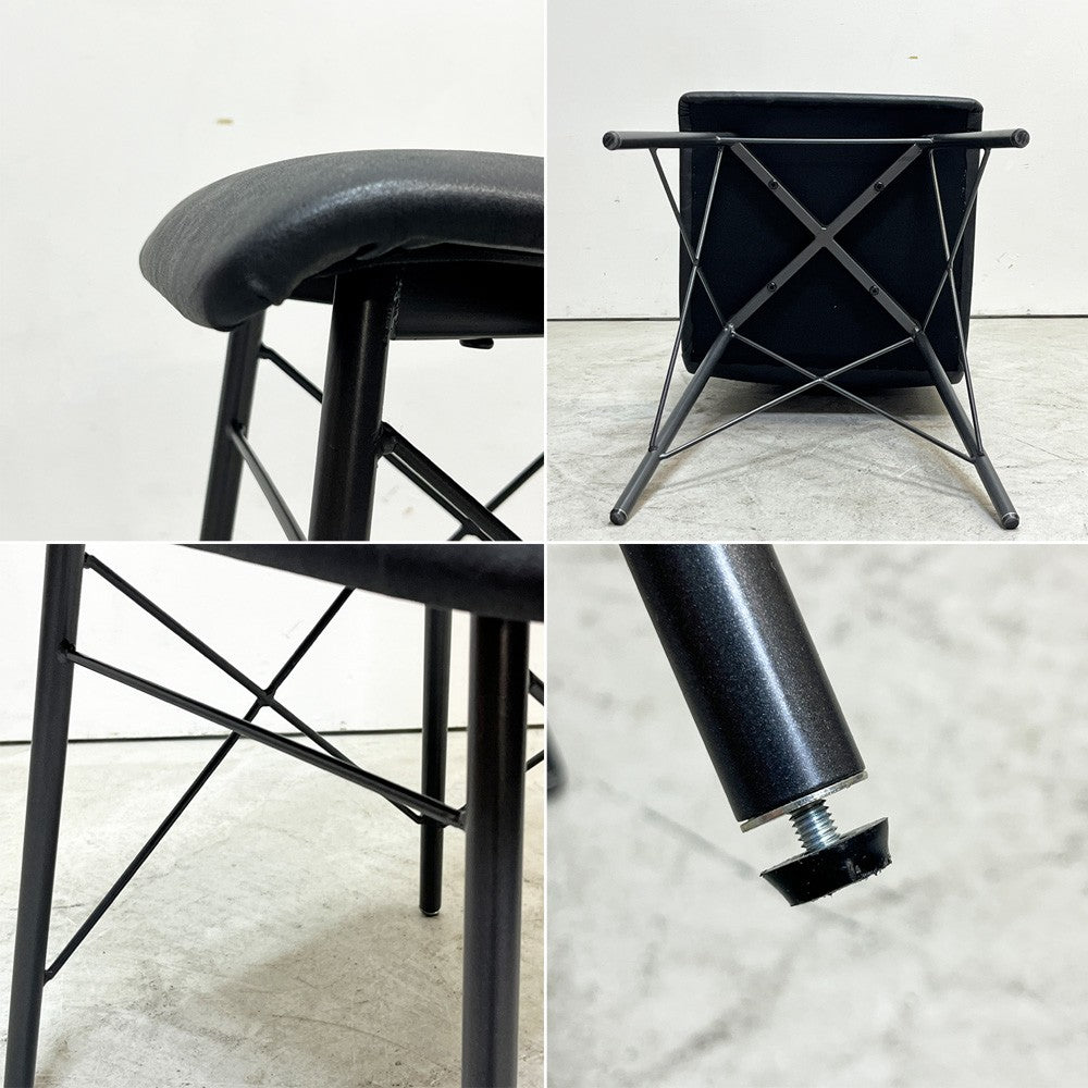 クラッシュゲート CRASH GATE ノットアンティークス Knot antiques CROSSⅢ CHAIR クロスⅢチェア ダイニングチェア RL-27 PVCレザー ブラック 展示品 ●