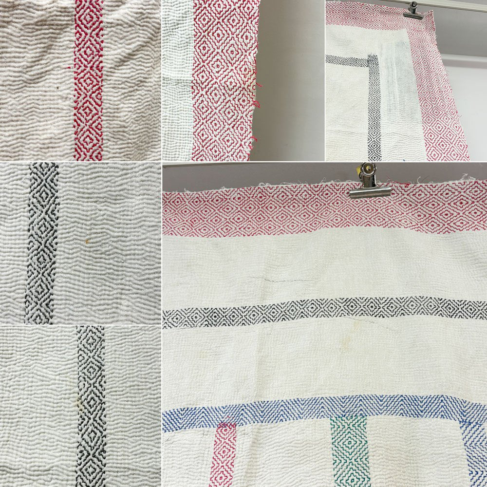 ビンテージキルト vintage 古布 インドキルト 190×110cm ハンドメイド LIGHT YEARS取扱 ●