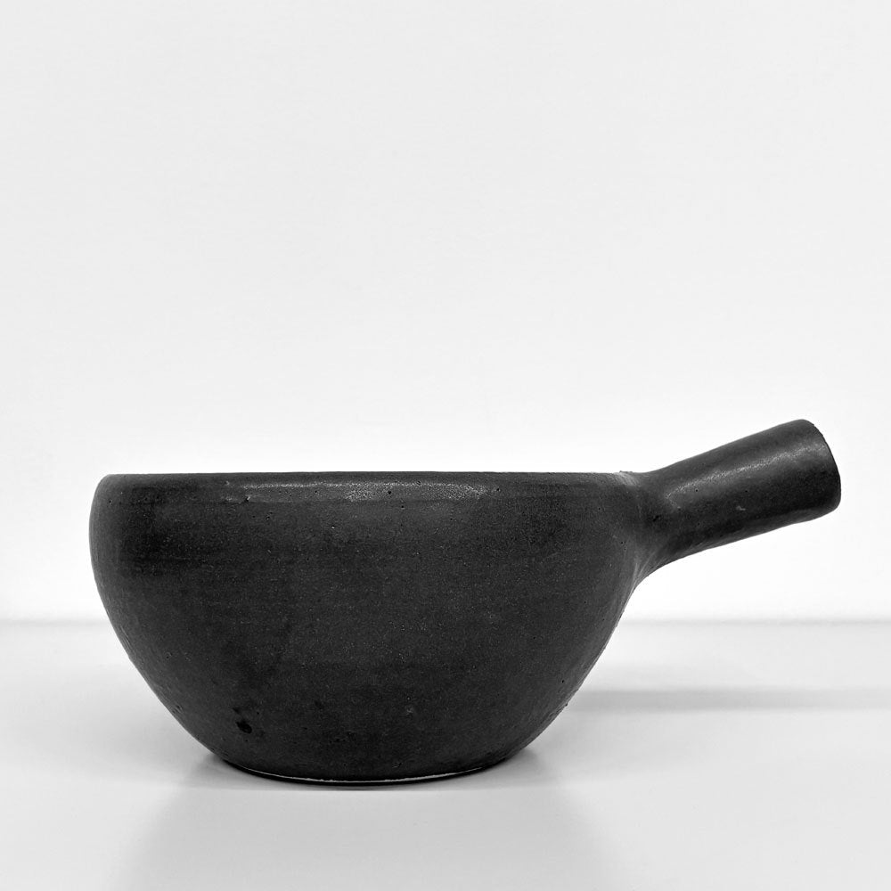 正島克哉 Katsuya Shoujima 片手土鍋 中 黒 全幅16cm 直火可 工房正島 現代作家 B ◎