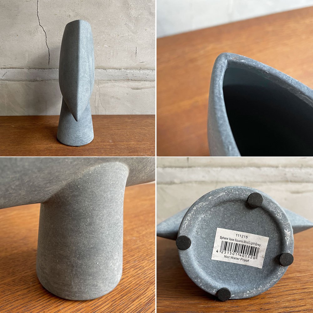 ワンオーワンコペンハーゲン 101 COPENHAGEN スフィア ベース スクエア ミニ Sphere Vase Square Mini 花瓶 フラワーベース ライトグレー デンマーク 定価￥14,000- ♪