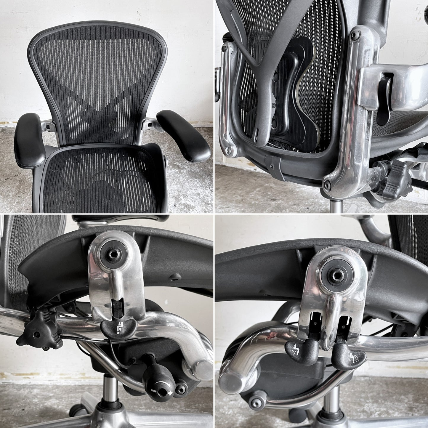 ハーマンミラー Herman Miller アーロンチェア スタンダード Bサイズ ポスチャーフィット ポリッシュドアルミベース ビル・スタンフ＆ドン・チャドウィック ■