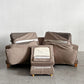 モモナチュラル MOMO Natural トッドリュクス TODD LUXE ハイバック3Pソファ＆オットマン W190cm カバーリングファブリック ブラウン系 廃番 〓