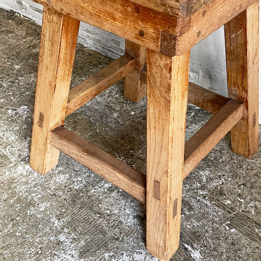 ジャパンビンテージ Japan vintage 木製 スツール 花台 木味 H40cm 古家具 店舗什器 ■