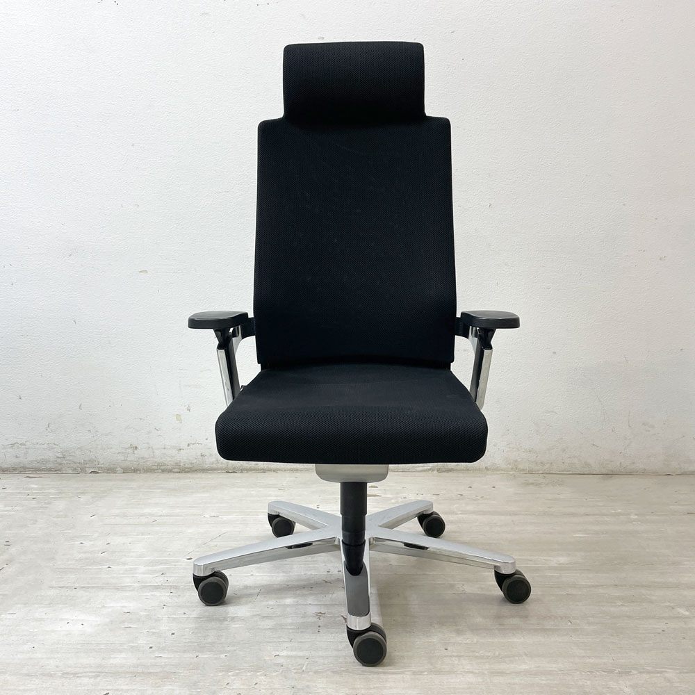 ウィルクハーン Wilkhahn オン チェア ON Chair ハイバック アームチェア ファブリック ヘッドレスト付 オフィスチェア ●