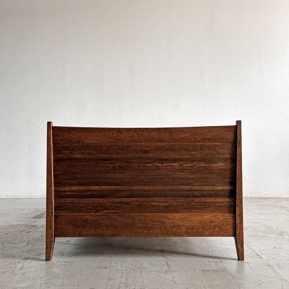 スタンダードトレード STANDARD TRADE ベッドフレーム BED-02C Panel Head パネルヘッド シングル L202cm ダークオーク 定価￥290,000- 〓