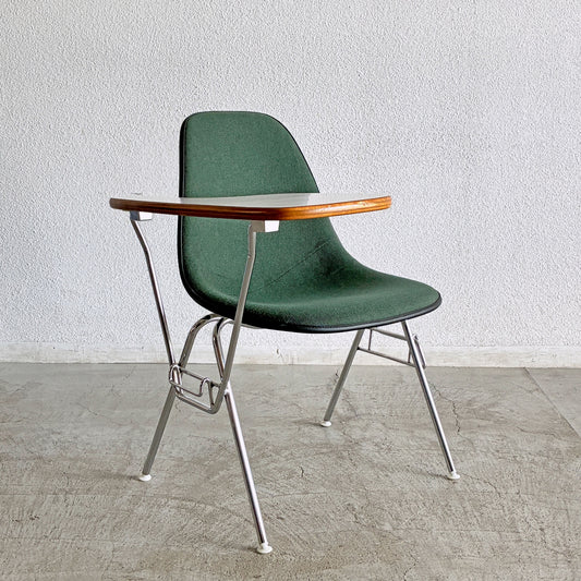 ハーマンミラー Herman Miller サイドシェルチェア セカンド 2nd ビンテージ アプホルスター スクールベース 肘掛けテーブル付 イームズ ミッドセンチュリー B 〓