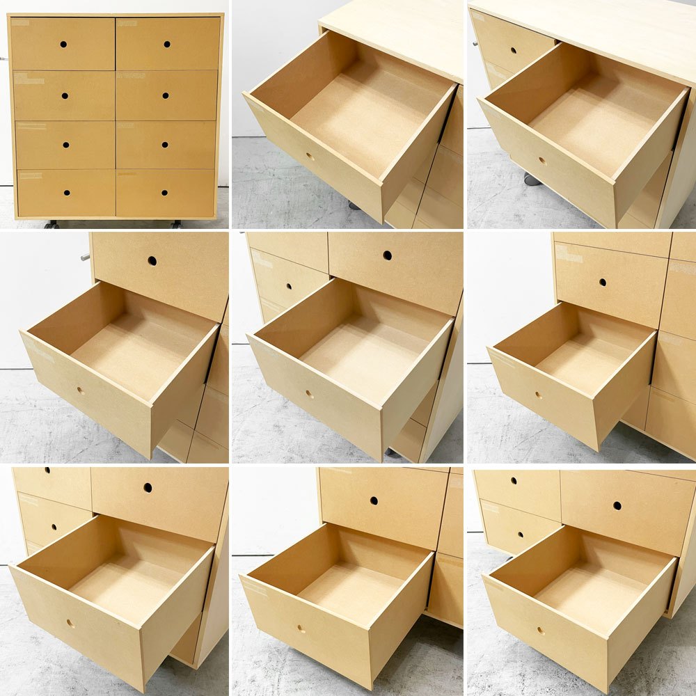 マルゲリータ margherita Storage Cart キャスター付き収納カート 標準タイプ A4書類引き出し収納カート 深め 8杯 シナ合板 定価￥53,680- B ●