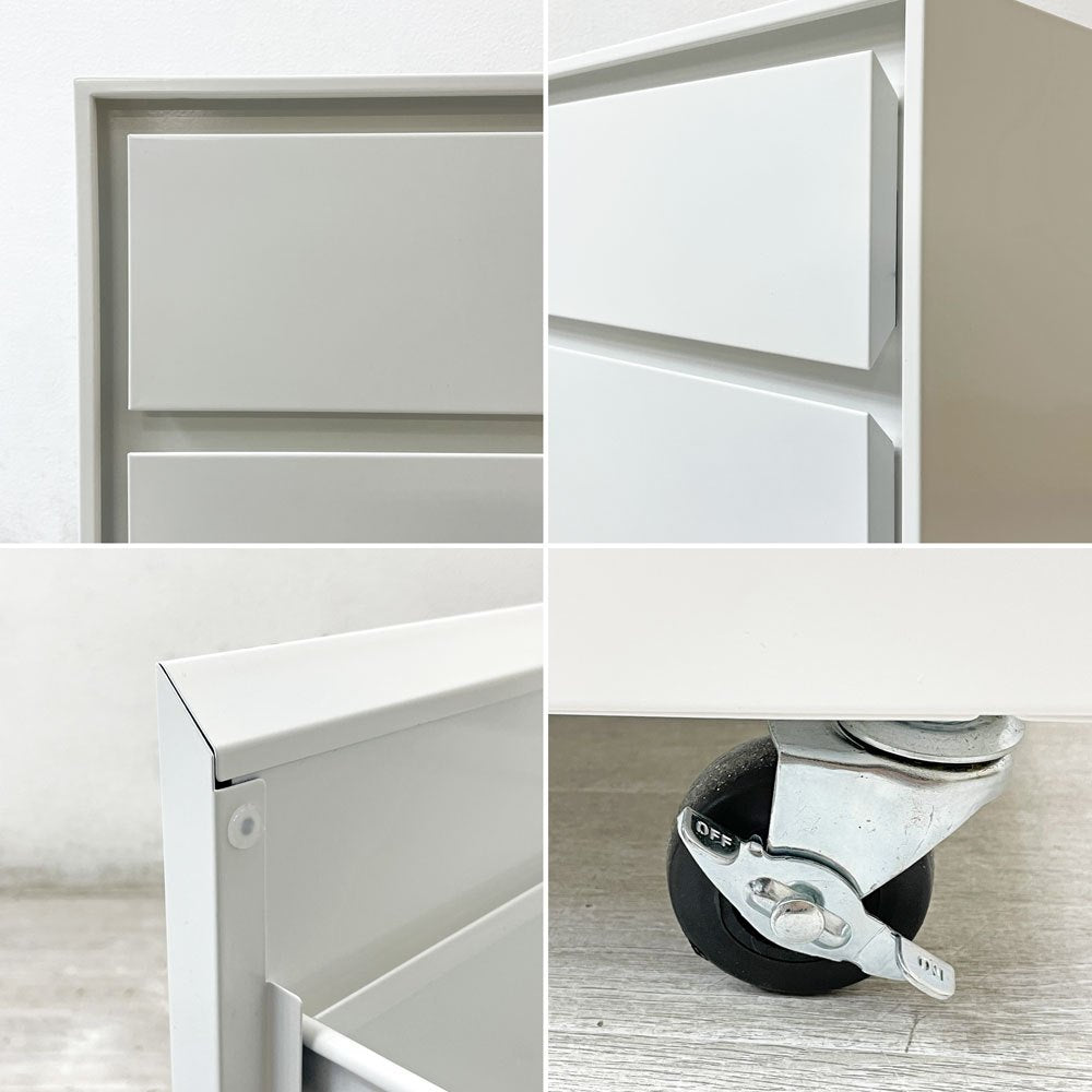 クレイト&バレル Crate&Barrel ピルセンソルト Pilsen Salt ファイルキャビネット デスクキャビネット ワゴン 2ドロワー ホワイト ●