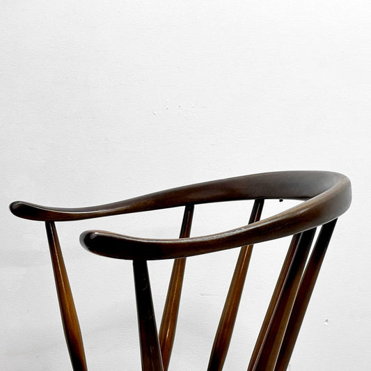 アーコール Ercol スモーカーズチェア Smoker's chair カウホーンチェア No.338 ラウンジチェア ビーチ×エルム材 ブルーラベル 英国 ビンテージ 希少 ●