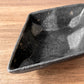 安福由美子 錆釉足付菱豆小鉢 W13cm 現代作家 ♪
