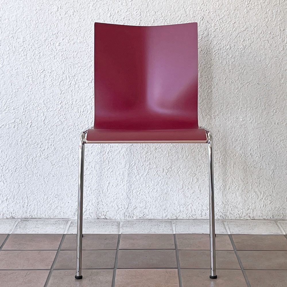エンゲルブレヒト Engelbrechts チャリック CHAIRIK 101 ダイニングチェア スタッキング 4本脚 ボルドー 未使用品 定価63,800円 A ◇