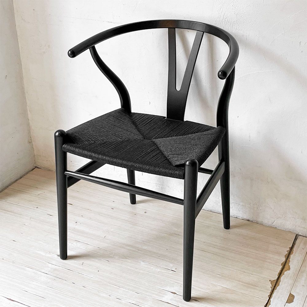 カールハンセン＆サン Carl Hansen & Son CH24 Yチェア ブラックラッカー×ブラックペーパーコード ハンス・J・ウェグナー オーク材 美品 定価￥199,100- ★