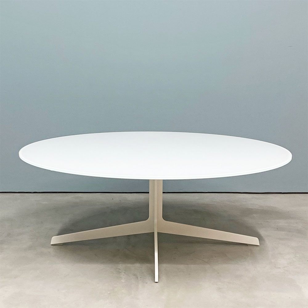 フリッツハンセン Fritz Hansen スペーステーブル SPACE TABLE コーヒーテーブル ローテーブル Φ100cm ラウンド ガラス天板 スチールレッグ イエス＋ラウブ ◎