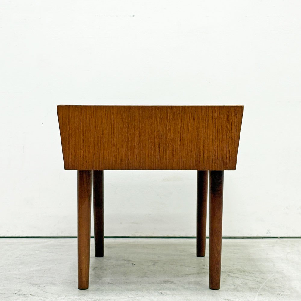 デンマーク ビンテージ Danish Vintage チーク材 プランタースタンド フラワースタンド タイルトップ ポリスチレンボックス 北欧家具 ●