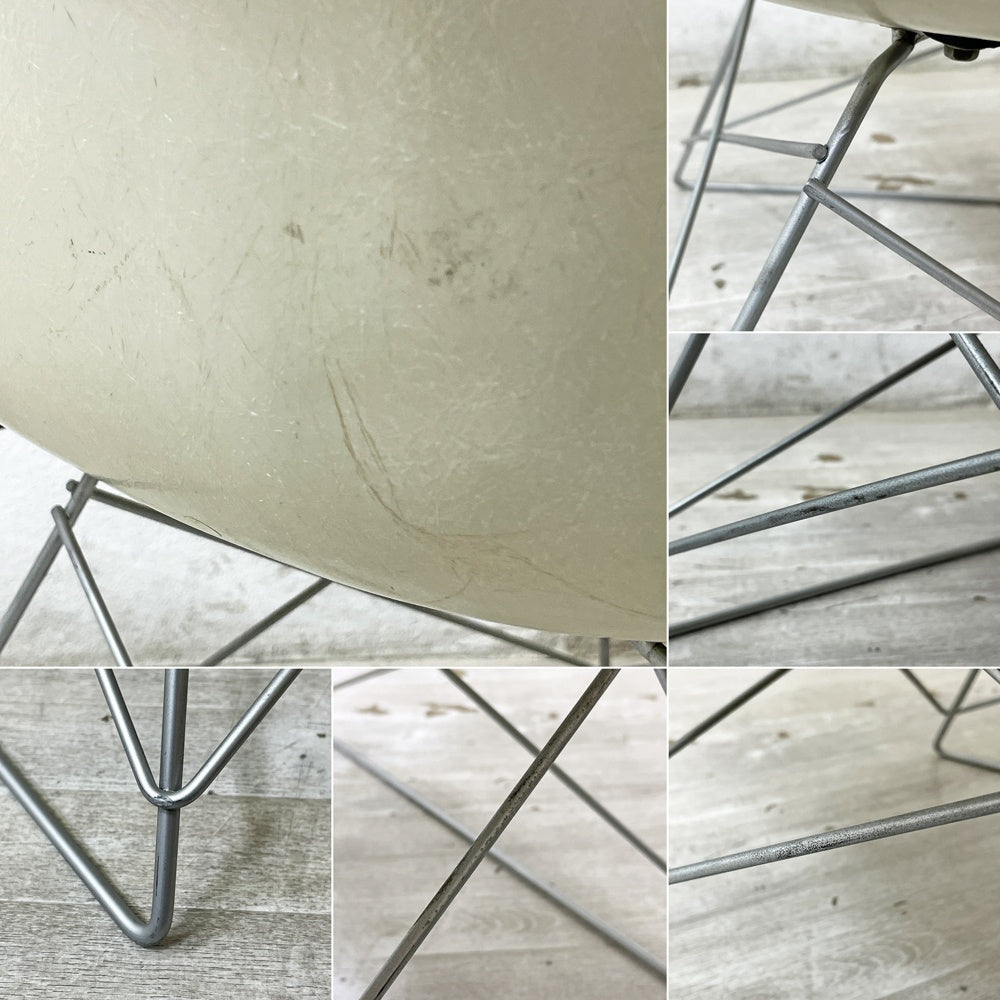 ハーマンミラー Herman Miller アームシェルチェア 2nd ビンテージ アプホルスター キャッツクレイドルベース ボーダー生地 新品張替済 C&R イームズ ミッドセンチュリー ●
