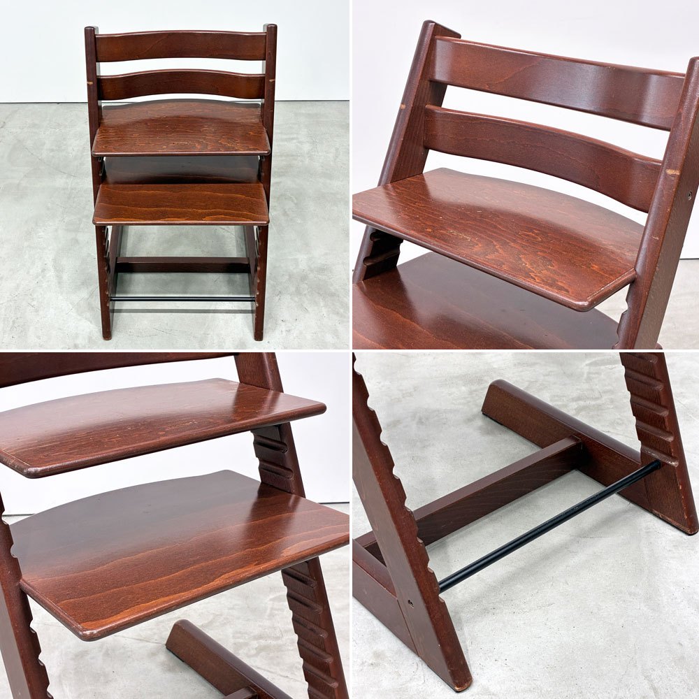 ストッケ STOKKE トリップトラップ TRIPP TRAPP ベビーチェア キッズチェア SN4 プラスチックガード/クッション付 ノルウェー 北欧家具 ◎