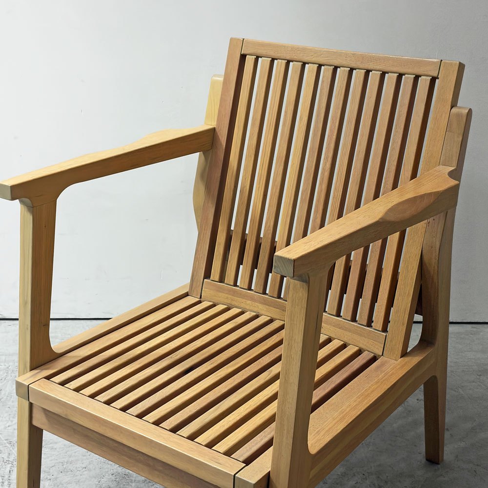 ダブルティー WTW アペルト チェア APERTO CHAIR NT アームチェア ラウンジチェア 1Pソファ アッシュ材 デニム地 西海岸 ウエストコースト ●