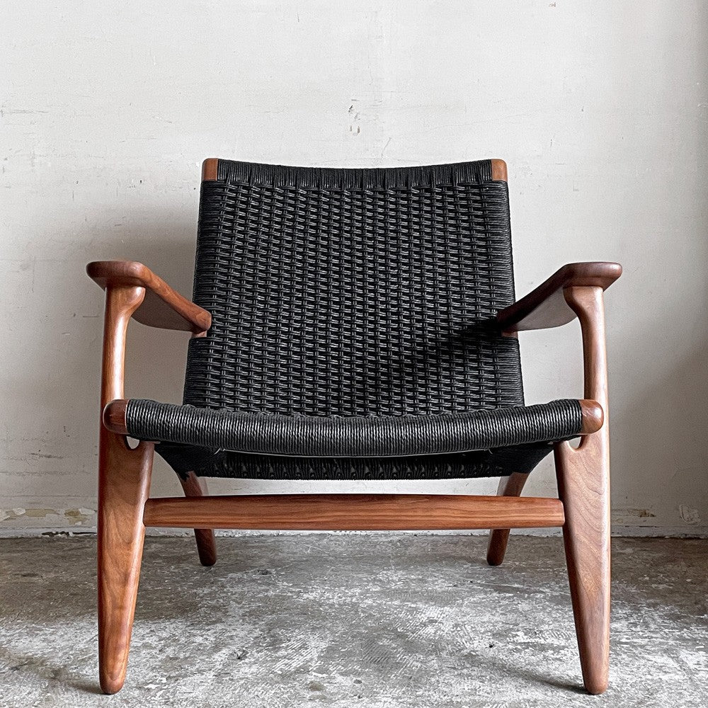 カールハンセン＆サン Carl Hansen & Son CH25 イージーチェア ラウンジチェア ウォールナット材 ブラックペーパーコード ハンス・J・ウェグナー デンマーク 北欧家具 ■
