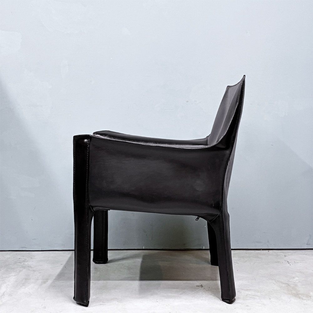 カッシーナ Cassina 414 CAB ラウンジチェア アームチェア 1シーター キャブチェア 本革 マリオ・ベリーニ 参考価格約65万 ◎