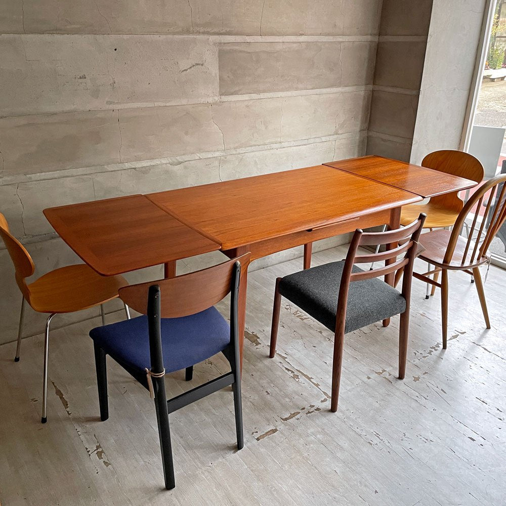 K.Knudsen&Son エクステンション ダイニングテーブル 伸長式 チーク材 スウィン・エー・マドセン Svend Aage Madsen 北欧家具 デンマークビンテージ ♪