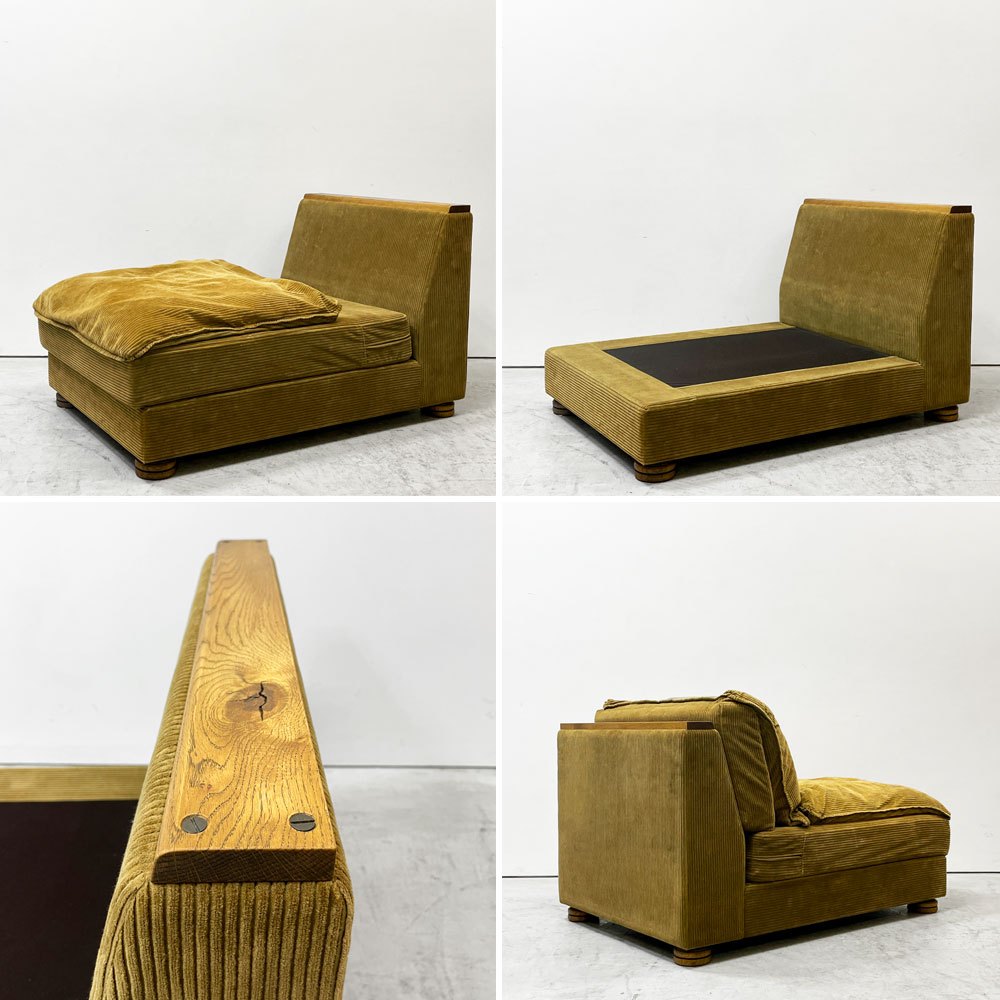 トラックファニチャー TRUCK FURNITURE HNSOFA 1Pソファ ナラ材 無垢材 F-21 グリーンコーデュロイ 定価￥258,060- ●