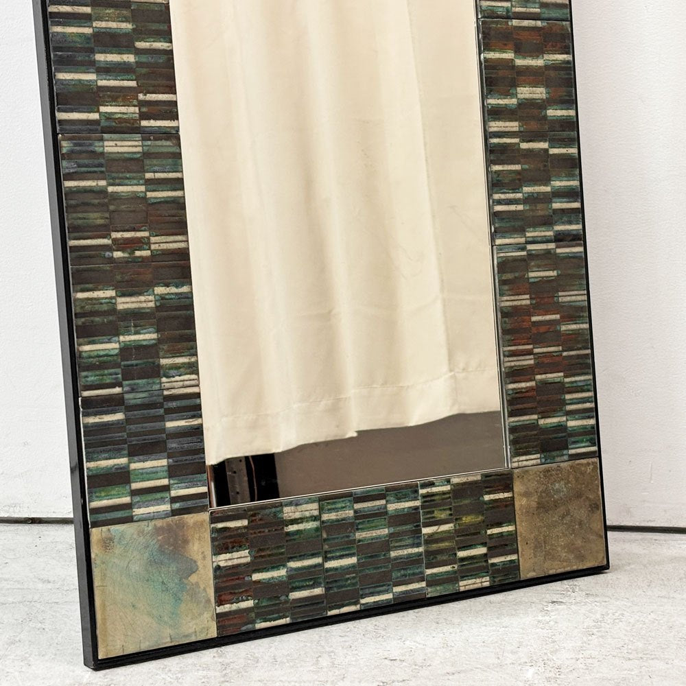 モザイクタイルフレーム Mosaic tile frame ウォールミラー 鏡 姿見 アジアンリゾートスタイル H121cm  ●