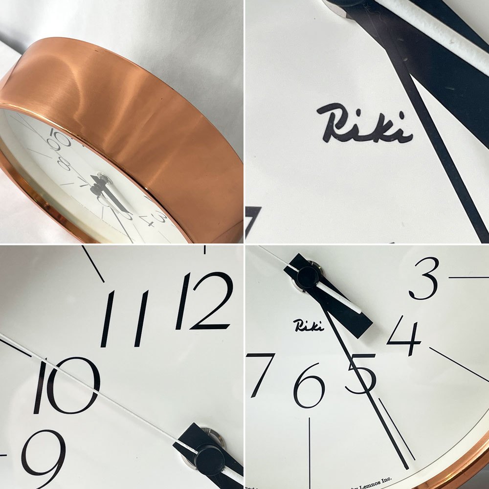 タカタレムノス Lemnos リキクロック Riki Clock 20.4cm 掛け時計 ウォールクロック 銅の時計 渡辺力 100周年 記念モデル ◇