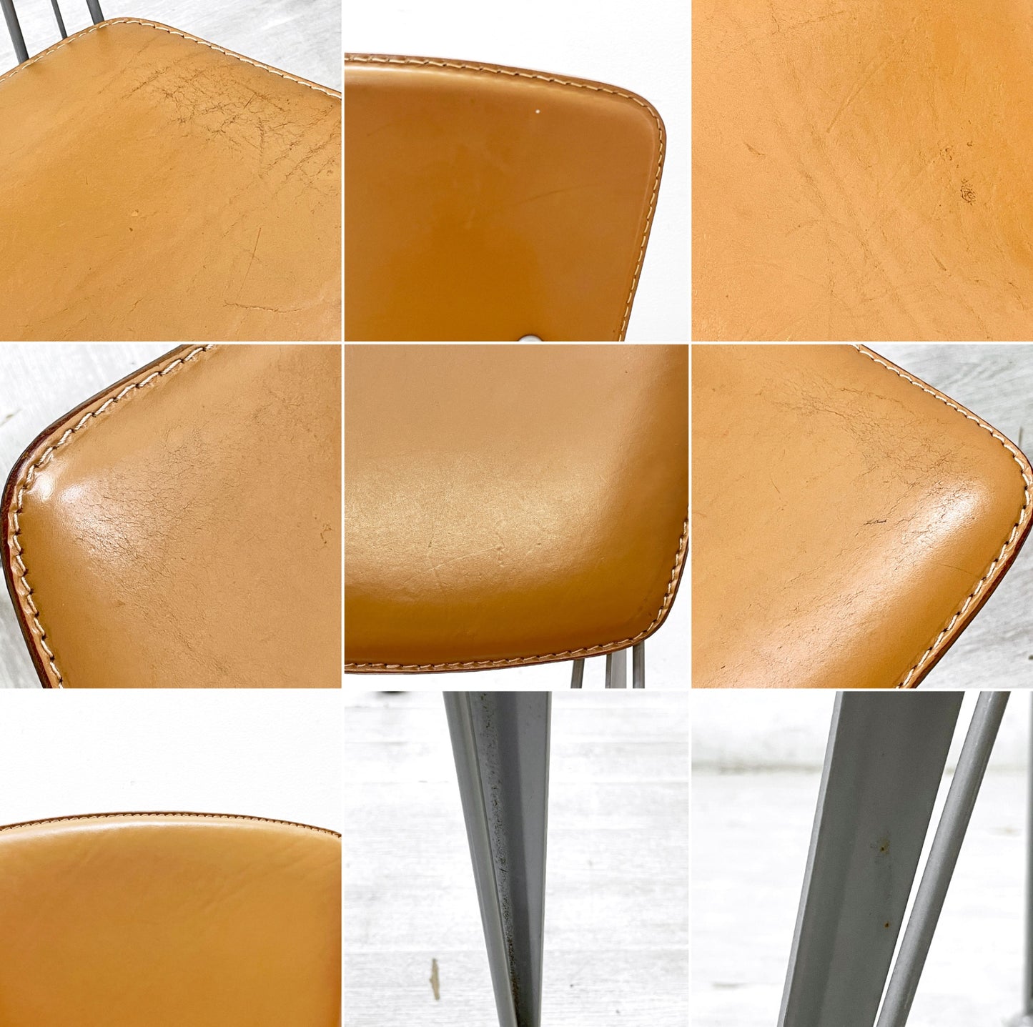 ファセム Fasem ダイニングチェア 2脚セット 本革×スチール ブラウン イタリアモダン アクタス取扱 A ●