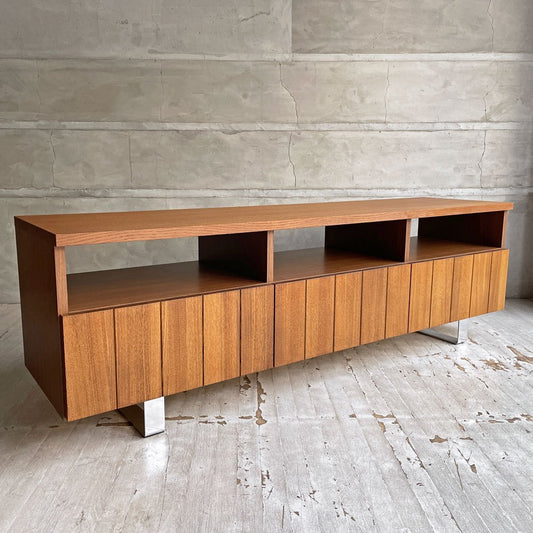 ウニコ unico ストラーダ STRADA AVボード テレビボード ニレ材×ステンレス 3ドロワー ローボード TVキャビネット 廃番 ♪