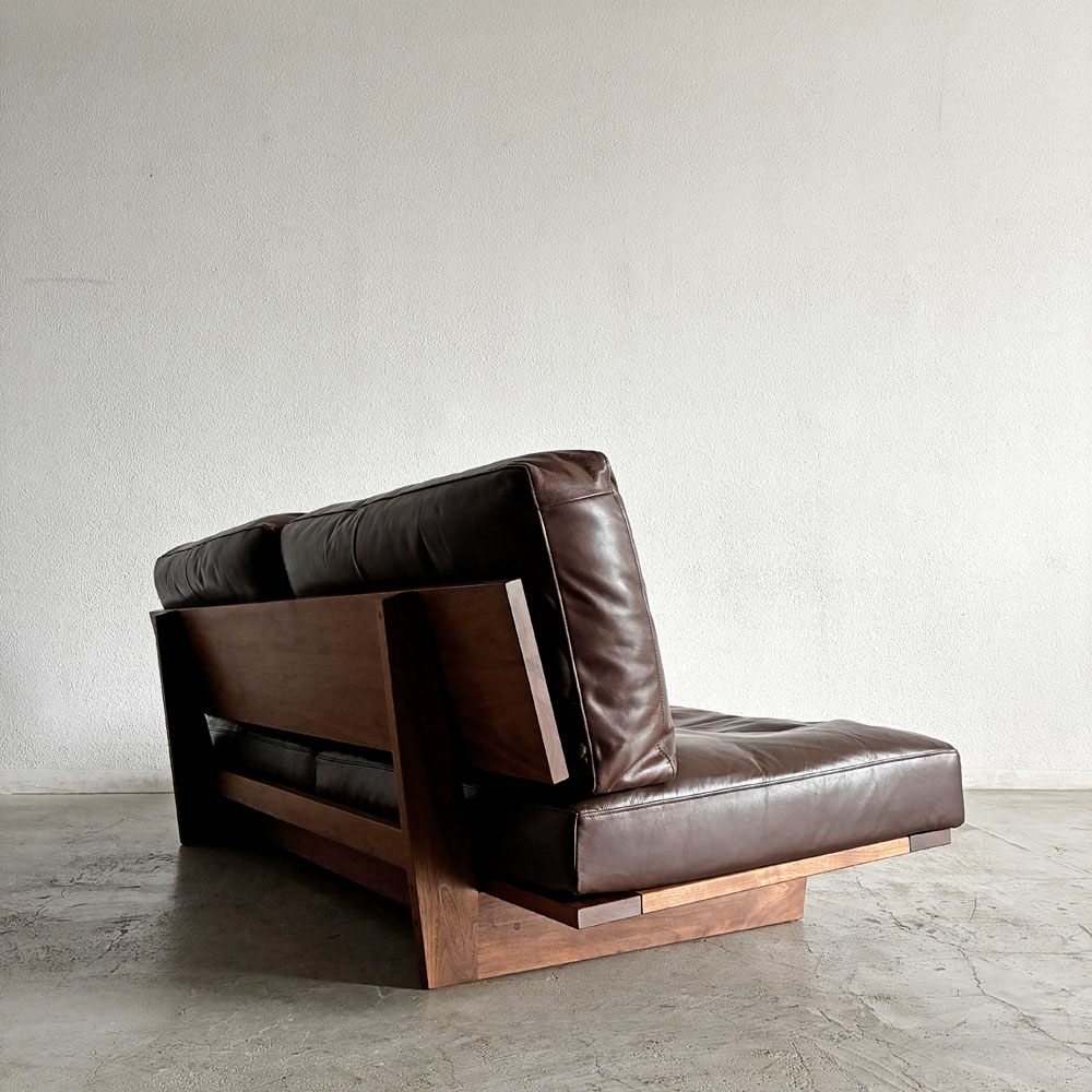 マスターウォール MASTERWAL モノ MONO SOFA 3シーターソファ 3人掛け W180cm ウォールナット無垢材 本革 ブラウンレザー 伊藤浩平 参考価格￥627,000- 〓