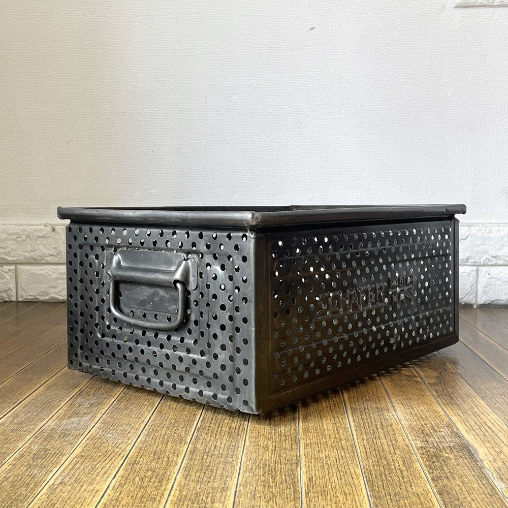SCHAFER スタッキング ストレージボックス パンチングメタル インダストリアル ドイツビンテージ D ◎