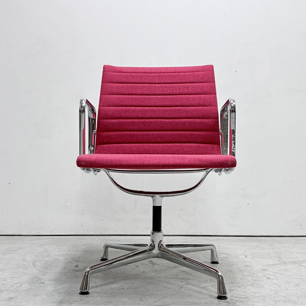 ヴィトラ vitra アルミナムグループ マネジメントチェア デスクチェア 4本脚 ファブリック張り替え済み レッド系 イームズ ●