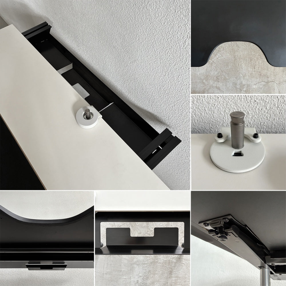 ハーマンミラー Herman Miller エンベロップデスク Envelop Desk スライド天板 & 高さ調節機能 モニターアーム & 取説類 & 工具付属 ビルスタンフ & ジェフウェバー 定価23.4万円 程度良好 〓