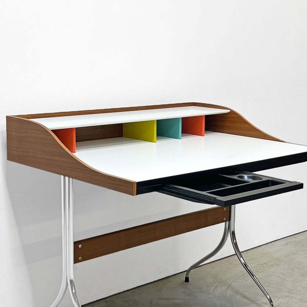 ヴィトラ Vitra ネルソンスワッグレッグデスク Nelson Swag Leg Desk ホワイトラミネート天板 W99cm ジョージ・ネルソン ミッドセンチュリー ●