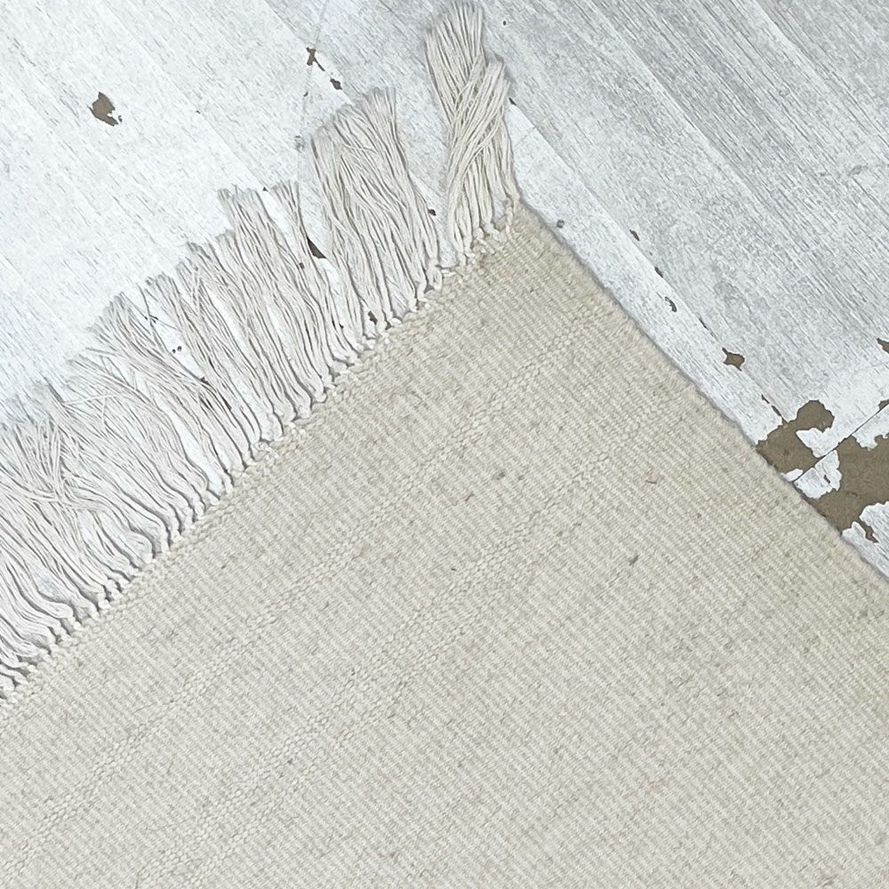 モロッカンラグ MOROCCAN RUG キリムラグ ホワイト＆ブラック 145×81cm 手織り絨毯 ラグ 幾何学模様 モロッコ ●