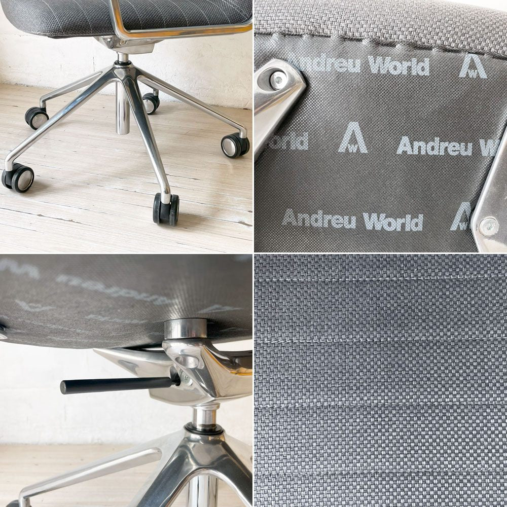 アンドリューワールド Andreu World フレックス エグゼクティブ Flex Executive インターミディエイトバック アームチェア デスクチェア アルミ キャスターベース ガス圧昇降 参考価格 ¥295,460- ★