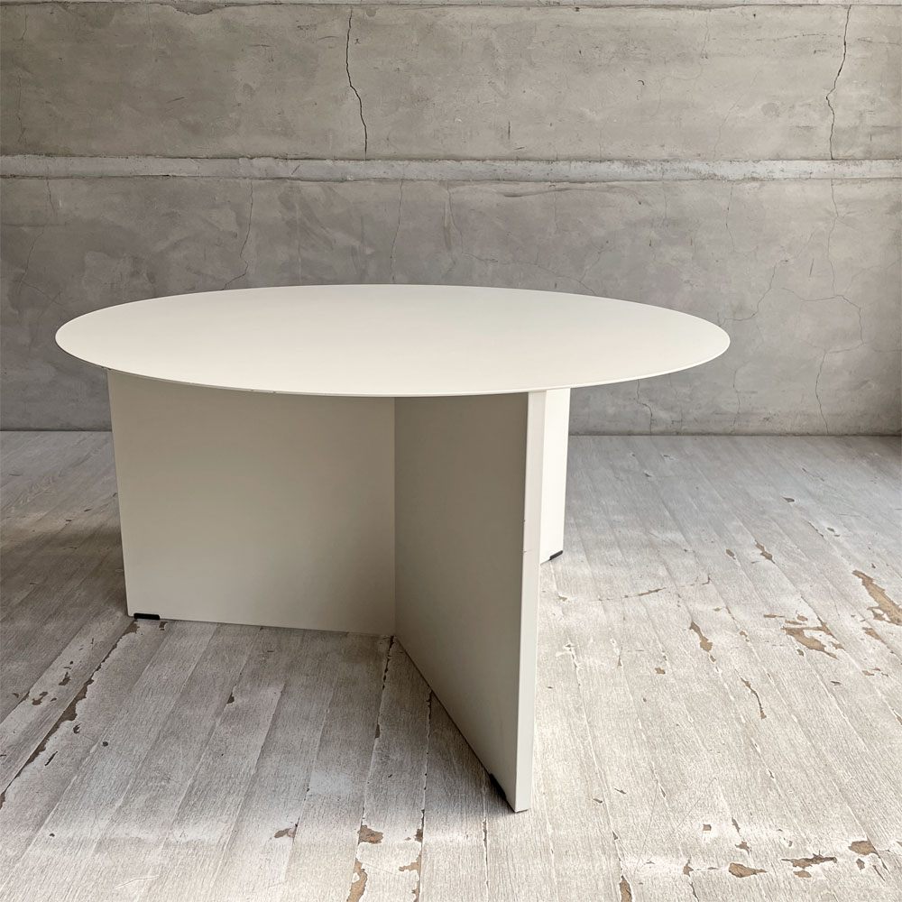 ヘイ HAY スリットテーブル SLIT TABLE XL ホワイト スチール サイドテーブル ローテーブル コーヒーテーブル ラウンド Φ65cm モダン デンマーク 北欧家具 ♪