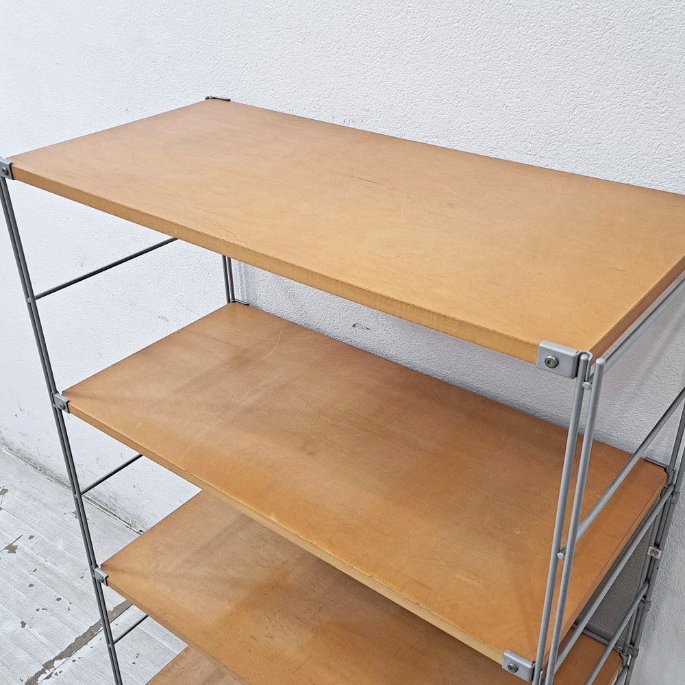 無印良品 MUJI ステンレスユニットシェルフ ワイド メープル材 棚板4枚 バックパネル付 W84.5 x H120cm シンプルナチュラル B ●