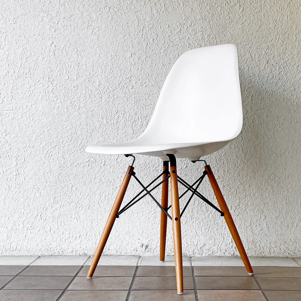 ヴィトラ vitra サイドシェルチェア ポリプロピレン製 ホワイト ドゥエルレッグ DSW C&R イームズ ミッドセンチュリー ◇