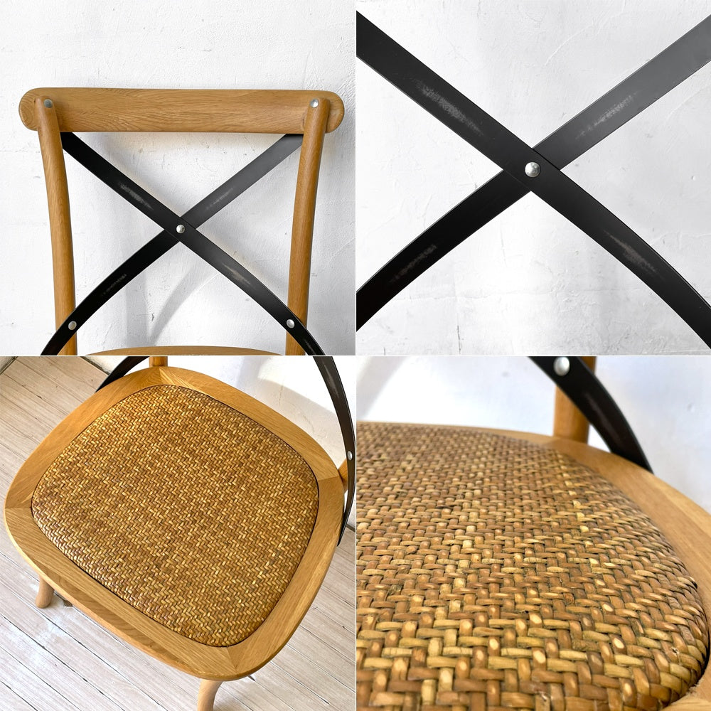 クラッシュゲート CRASH GATE ノットアンティークス knot antiques クロスバック X-BACK ダイニングチェア ライトブラウン ベントウッド ★