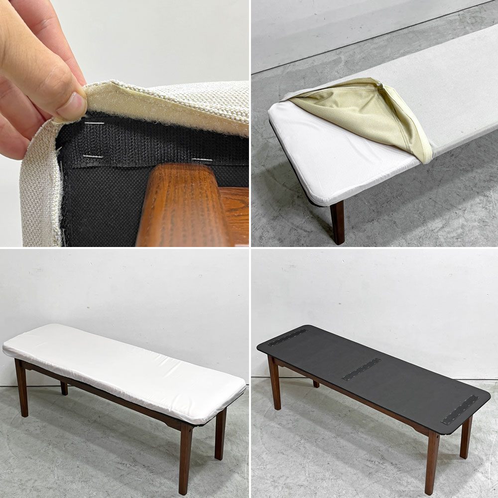 エーフラット a.flat ダイニングベンチ アッシュ材 ブラウン SH42cm 和モダン シンプルデザイン 廃番 ●