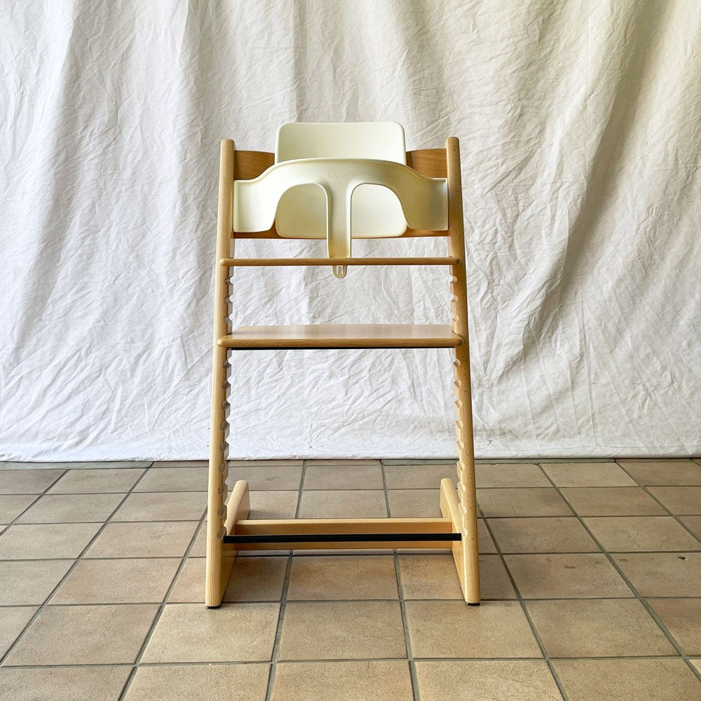 ストッケ STOKKE トリップトラップ TRIPP TRAPP ベビーチェア キッズチェア ナチュラル S/N6～ プラスチックガード ジュニアクッション付き ノルウェー 北欧家具 ◇