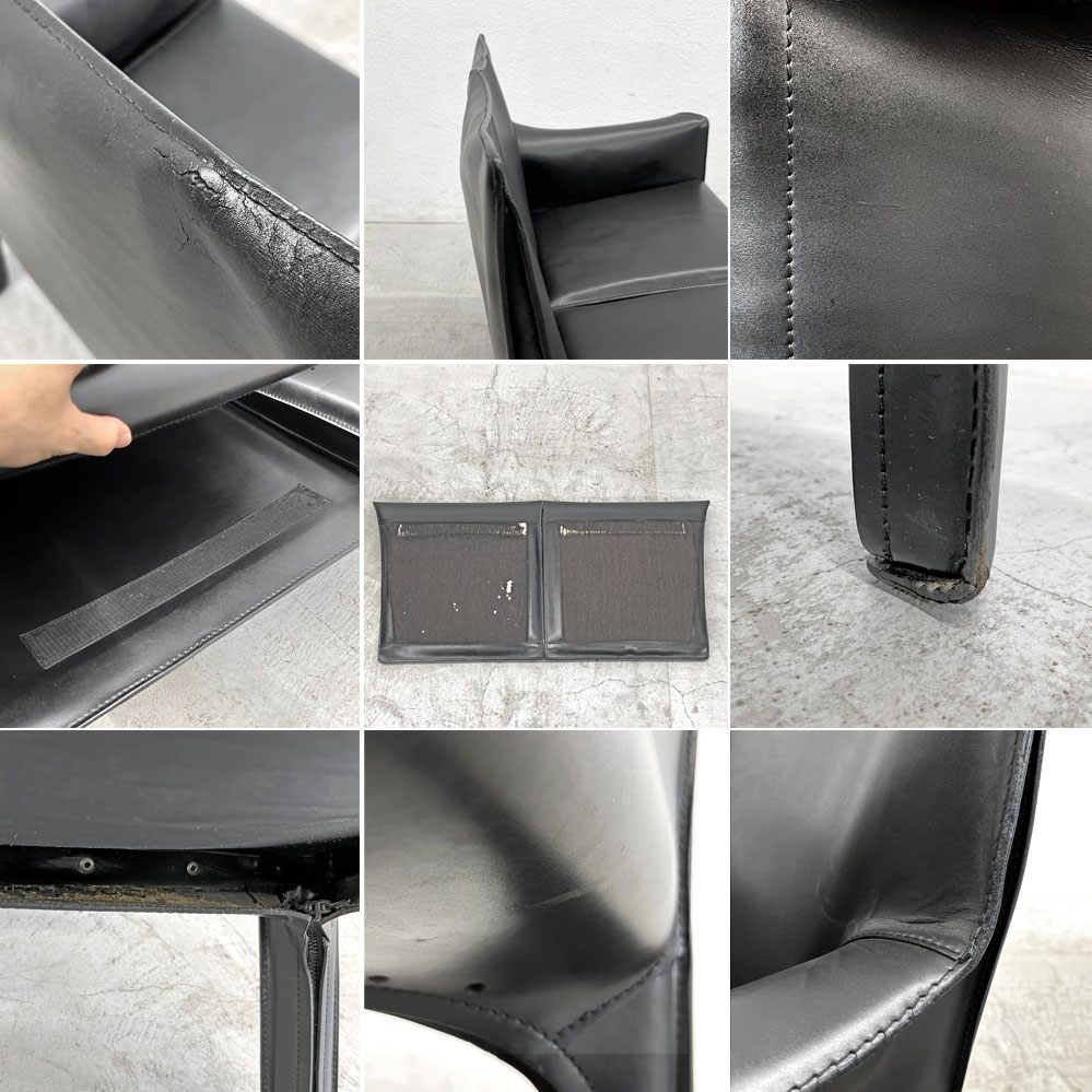 カッシーナ Cassina 414 CAB ラウンジアームチェア 2シーター キャブチェア 本革 マリオ・ベリーニ B 〓