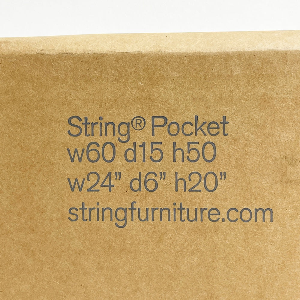 ストリングファニチャー string furniture ストリングポケット String Pocket ウォールシェルフ 3段 ウォールナット ブラックフレーム 未使用 A ●