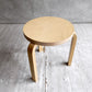 アルテック Artek スツール 60 stool 60 ウスタヴァ Ystava 3本脚 バーチ材 ラッカー塗装 FIN/JPNフレンドシップコレクション 外交関係樹立100周年記念モデル 脚カット品 アルヴァ・アアルト 廃番希少 B ♪
